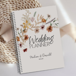 Planificador de Bodas de Flores Minúsculas Vintage