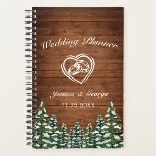 Planificador de Bodas de Madera Nevada y Bosque de