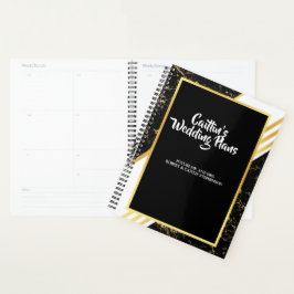planificador de bodas de tipografía de rayas de má