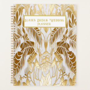 Planificador de Bodas Elegante de Oro y Marfil