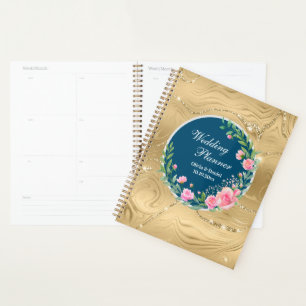 Planificador de Bodas Elegante Flores Rosa Claro