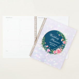 Planificador de Bodas Elegante Flores Rosadas