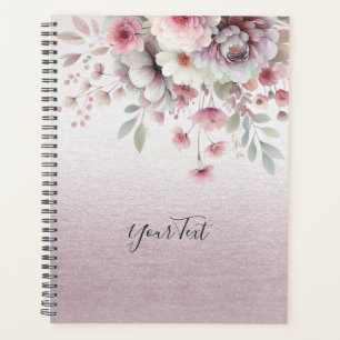Planificador de Bodas Floral Blanco Rosa Moderno