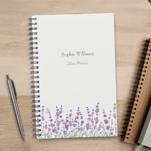 Planificador de Borde Floral Lavanda Acuarela Púrp