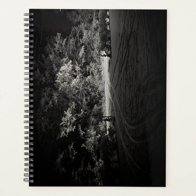 Planificador de Bosque Nevado Nocturno (Anverso)