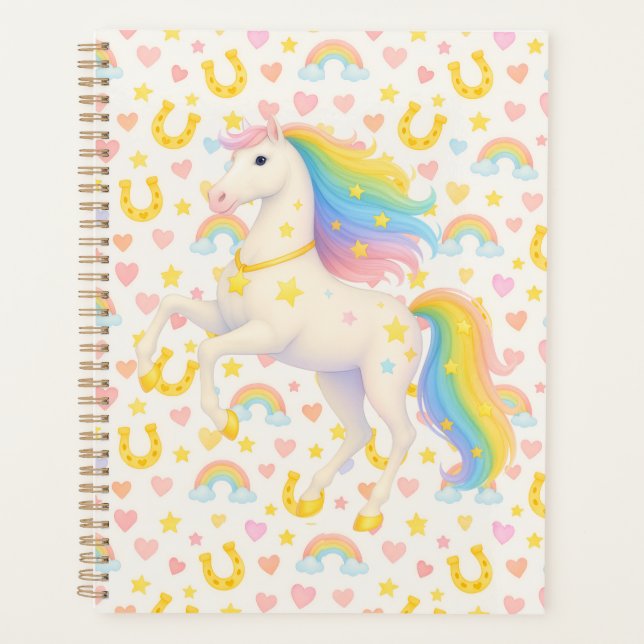 Planificador de Caballos Arcoíris para Niños — Coo (Anverso)