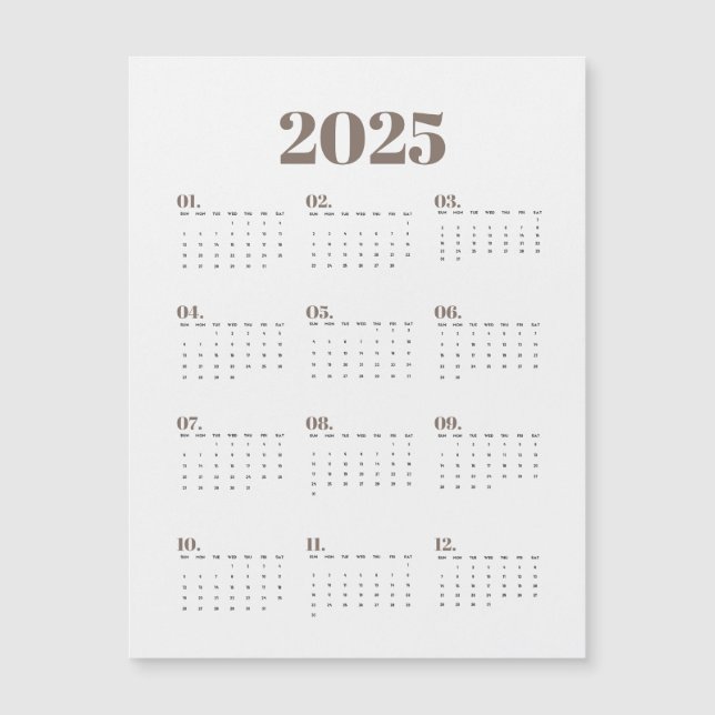 Planificador de calendario 2025 (Anverso)