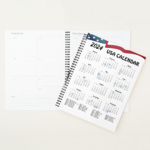 Planificador de calendario de bandera estadouniden