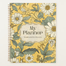 Planificador de calendario floral amarillo Cuadern