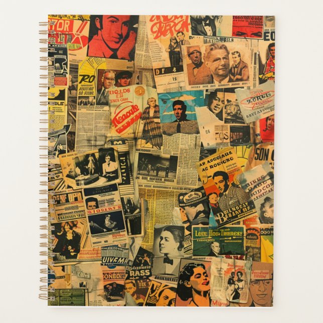 Planificador de Collage de Periódico Antiguo (Anverso)