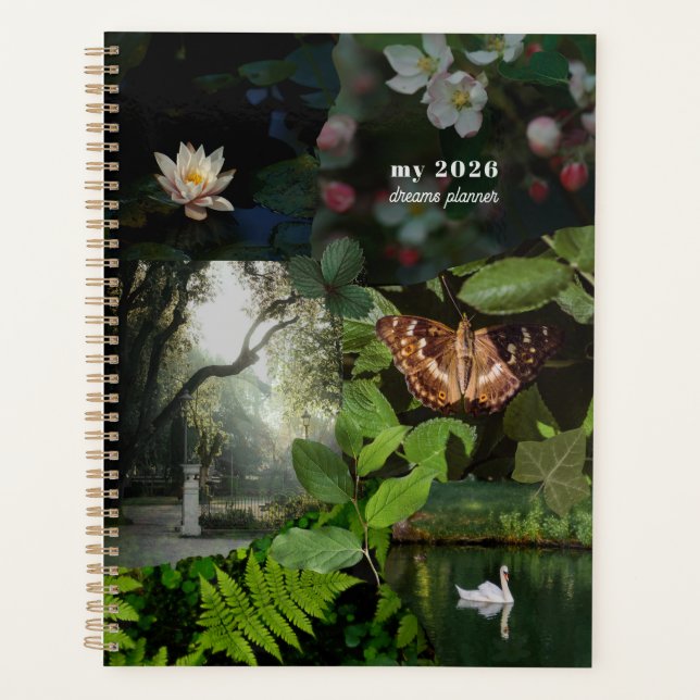 Planificador de Collage Sueños de Bosque Verde (Anverso)