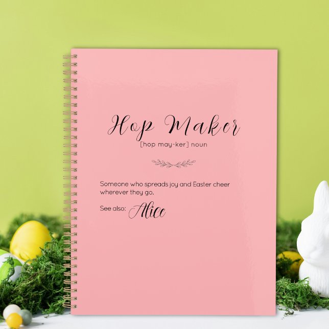 Planificador de conejito rosado personalizado de p (Personalized Pink Easter Bunny Planner - Hop Maker)