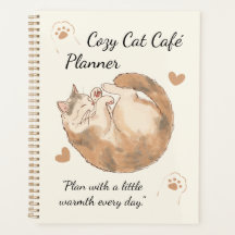 Planificador de Cozy Cat Café | Diario Kawaii Lind