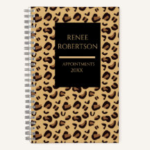 Planificador de cuaderno en espiral de leopardo el