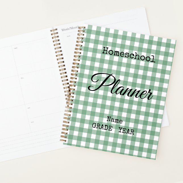 Planificador de Cuaderno Espiral Verde a Cuadros p (Subido por el creador)