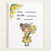 Planificador de Cubierta de Libro de Flores de Nar