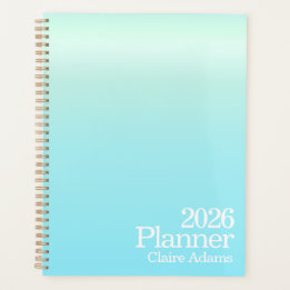 Planificador de degradado azul cian moderno