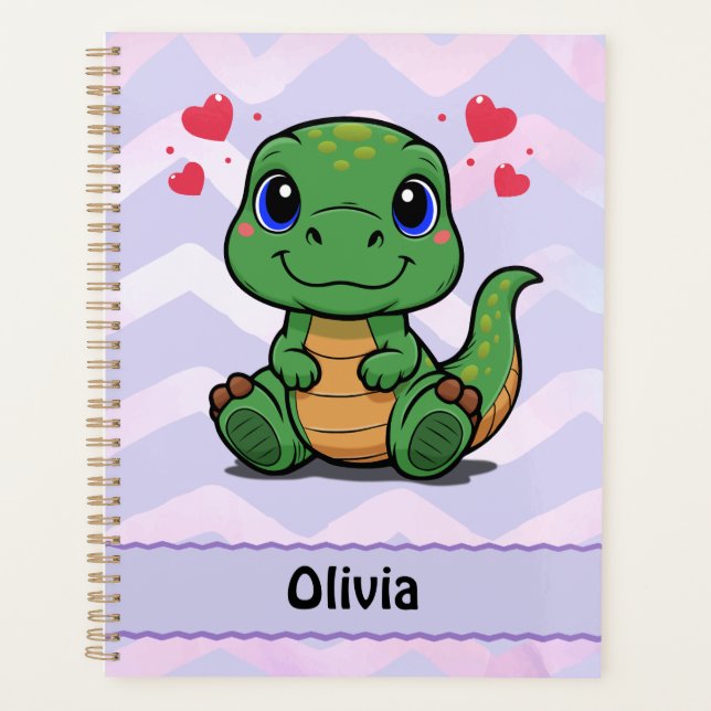 Planificador de dinosaurio T-Rex personalizado (Anverso)