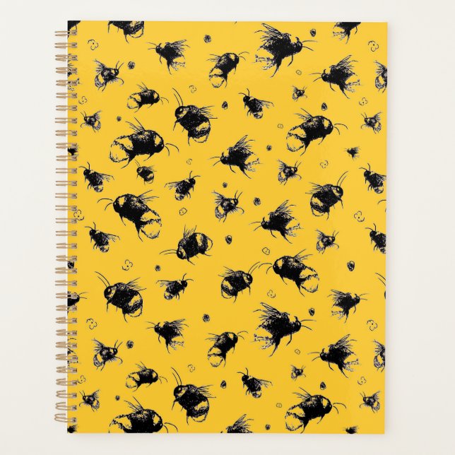 Planificador de diseño de abejas naranja - Regalo  (Anverso)
