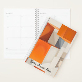 Planificador de diseño geométrico retro naranja