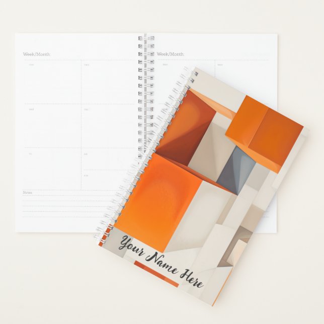Planificador de diseño geométrico retro naranja (Demostración)