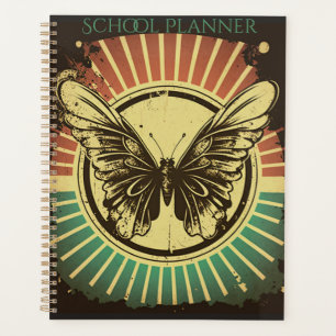 Planificador de escuela de mariposa retro, Calenda