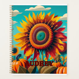 Planificador de espiral de girasol personalizado,