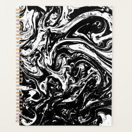 Planificador de estilo de mármol blanco y negro