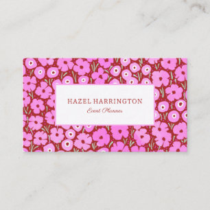 Planificador de eventos de tarjetas de visita flor