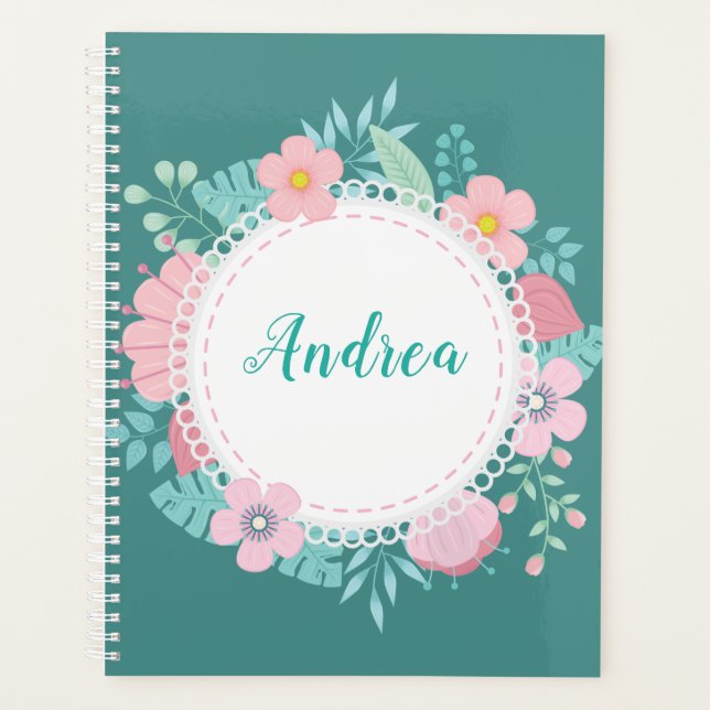 Planificador de flor verde azulada (Anverso)