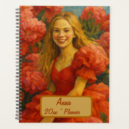 Planificador de floral de nombre personalizado