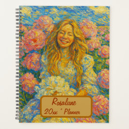 Planificador de floral de nombre personalizado