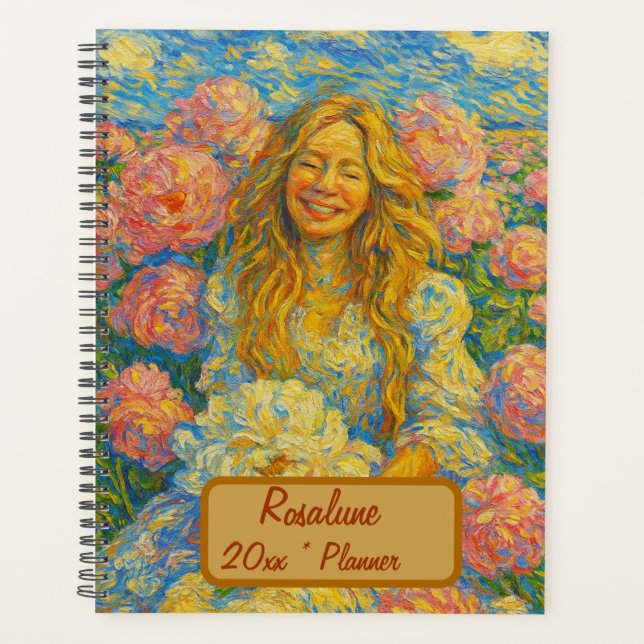 Planificador de floral de nombre personalizado (Anverso)