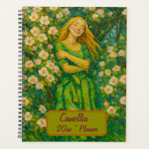 Planificador de floral de nombre personalizado