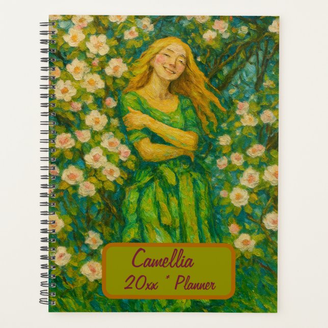 Planificador de floral de nombre personalizado (Anverso)