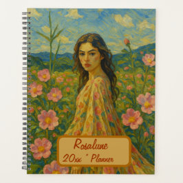 Planificador de floral de nombre personalizado