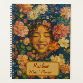 Planificador de floral de nombre personalizado