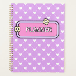 Planificador de flores de corazones lindos