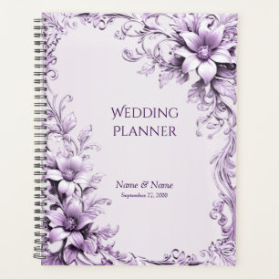Planificador de Flores Moradas Elegantes