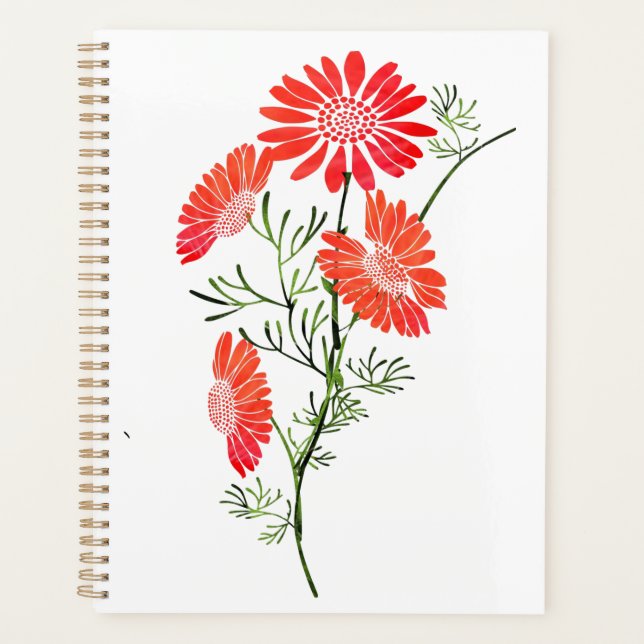 Planificador de Flores Naranjas (Anverso)