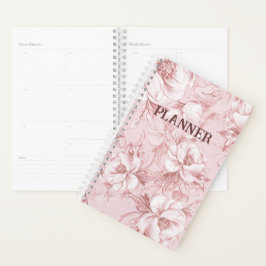 Planificador de flores rosadas