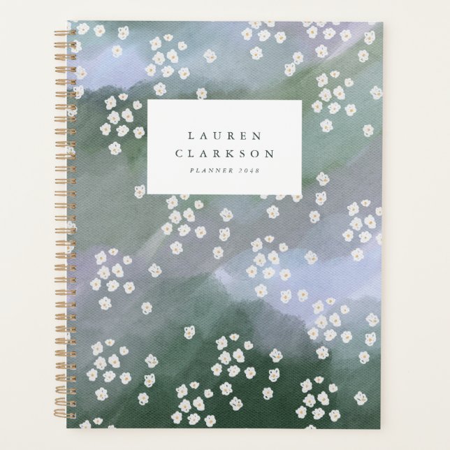 Planificador de flores silvestres con acuarela tem (Anverso)