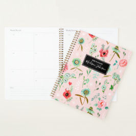 Planificador de flores silvestres rosadas Boho