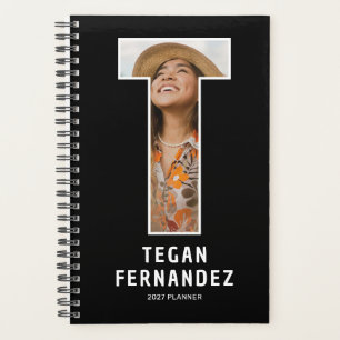 Planificador de Fotos con Monograma Negro 'T'