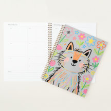 Planificador de gato garabato gris