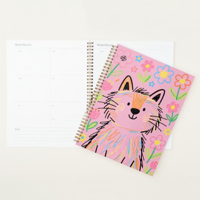 Planificador de Gato Garabato Rosa (Demostración)