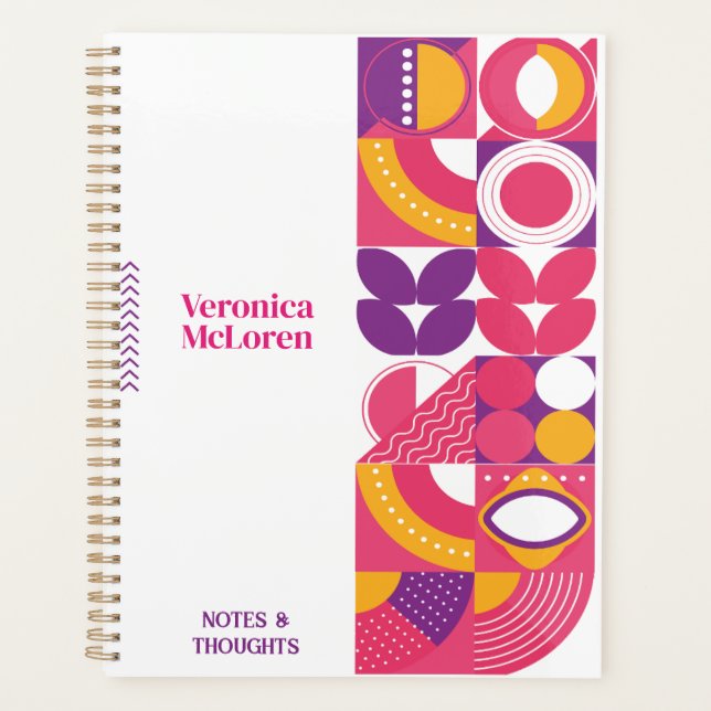 Planificador de Geometría Groovy 2026 – Diseño Per (Anverso)