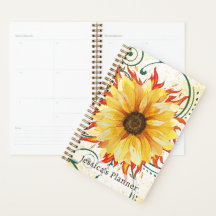 Planificador de Girasol en Llamas 5.5" x 8.5"
