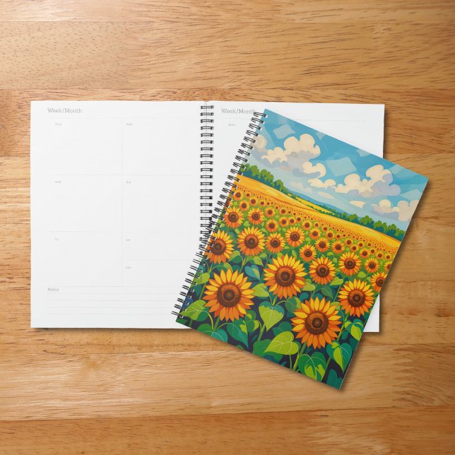Planificador de Girasoles (Planner with sunflowers)