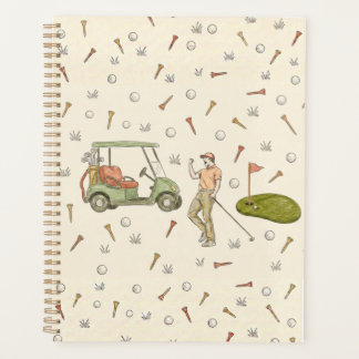 Planificador de golf dibujado al estilo